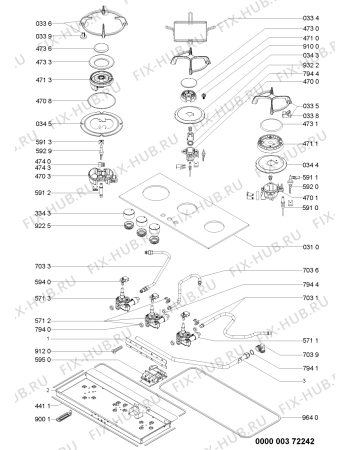 Схема №1 601.503.22 HBN G740 W HOB IK с изображением Запчасть для электропечи Whirlpool 481010346700