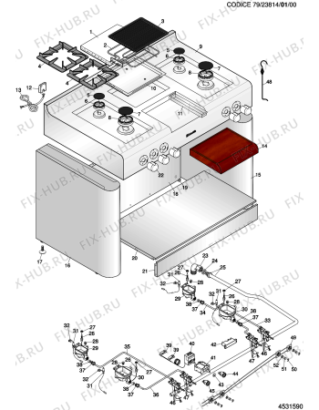 Схема №1 TPG1141 (F023814) с изображением Субмодуль для духового шкафа Indesit C00082526