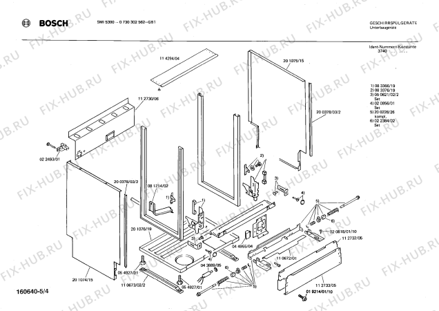 Взрыв-схема посудомоечной машины Bosch 0730302562 SMI5300 - Схема узла 04