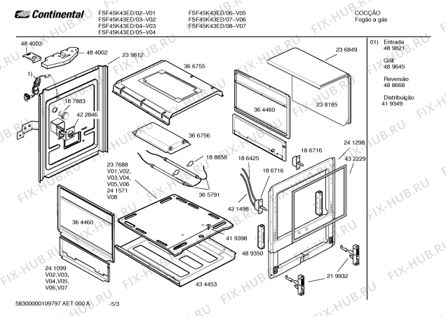 Схема №4 FSF45K43ED Grand Prix I с изображением Защитный элемент для духового шкафа Bosch 00434453