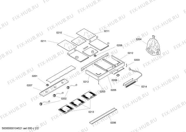 Взрыв-схема комплектующей Gaggenau AW540120 - Схема узла 02