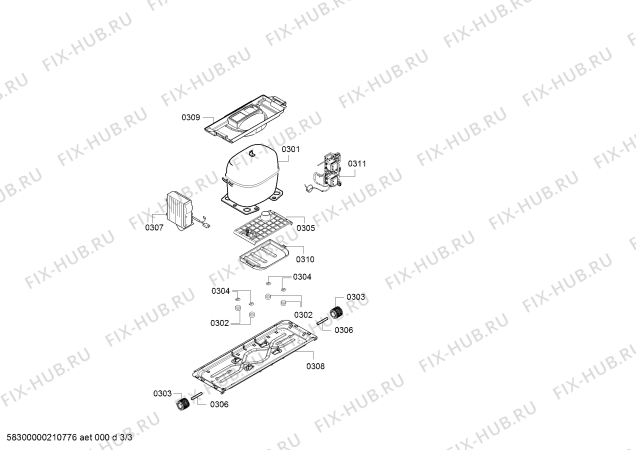 Взрыв-схема холодильника Siemens KG39EVI4A Siemens - Схема узла 03