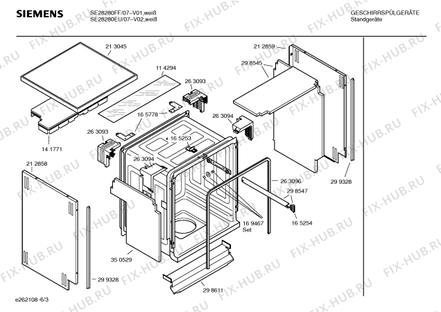 Взрыв-схема посудомоечной машины Siemens SE28280EU - Схема узла 03