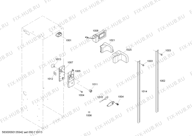 Схема №3 KBULT3665E с изображением Крышка для посудомоечной машины Bosch 00680879