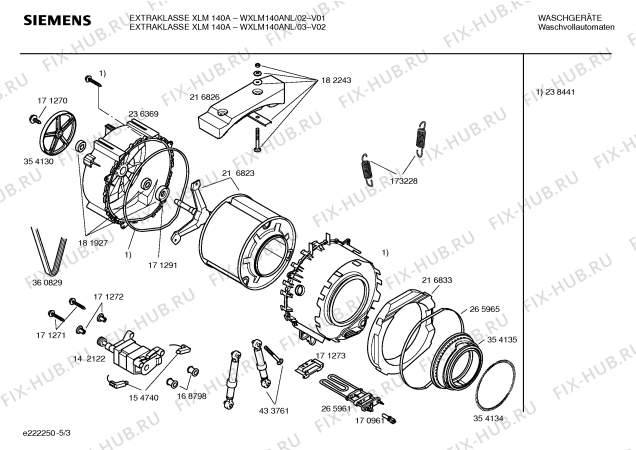 Схема №4 WXLM140ANL SIEMENS Extraklasse XLM140A с изображением Таблица программ для стиралки Siemens 00588185