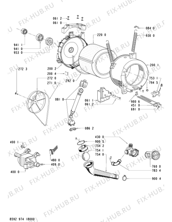 Схема №1 AWO/D 4508 с изображением Руководство для стиралки Whirlpool 481213448383