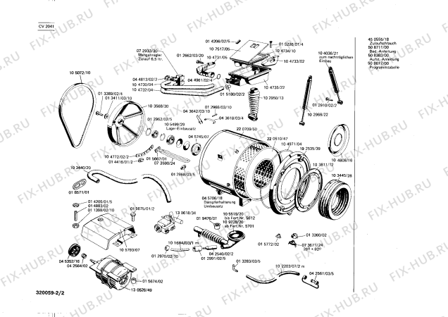 Взрыв-схема стиральной машины Constructa CV2041 - Схема узла 02