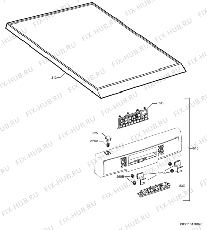 Взрыв-схема посудомоечной машины Electrolux ESF9465ROW - Схема узла Command panel 037