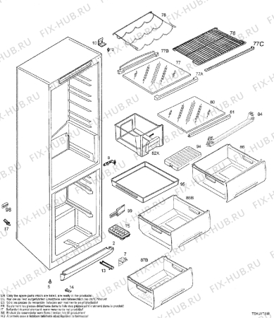 Взрыв-схема холодильника Zanussi ZRB34N8 - Схема узла Housing 001