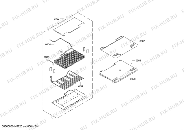 Взрыв-схема холодильника Bosch KDN36A79 - Схема узла 03