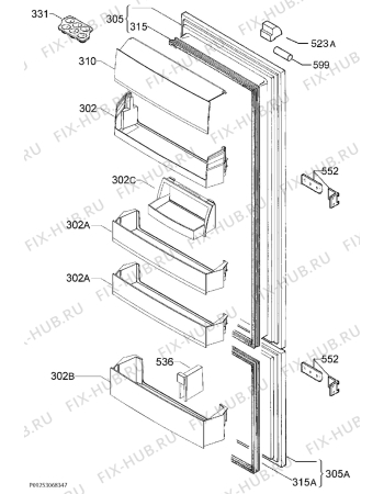 Взрыв-схема холодильника Electrolux ENN2853BOW - Схема узла Door 003