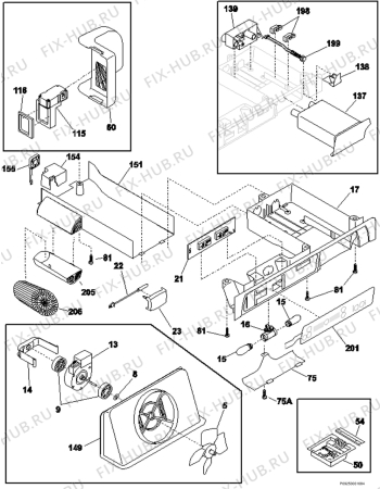 Взрыв-схема холодильника Aeg Electrolux S75628SK5 - Схема узла Cooling system 017