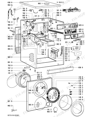 Схема №1 AWM 8163-OA с изображением Обшивка для стиральной машины Whirlpool 481245212199