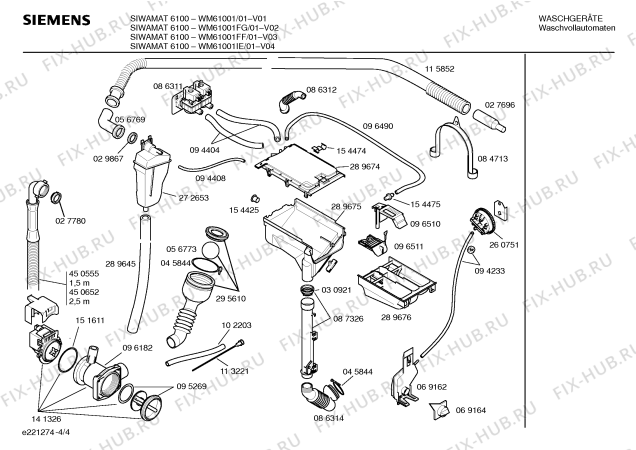 Схема №2 WFF1780II EXCLUSIV F 850 с изображением Инструкция по установке/монтажу для стиралки Siemens 00520459
