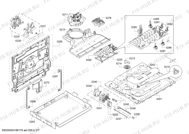 Взрыв-схема плиты (духовки) Bosch HCA854820 - Схема узла 02