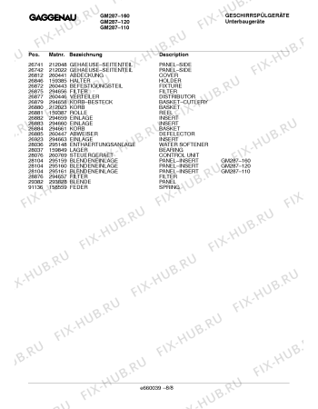 Схема №3 GM287910 с изображением Держатель для посудомоечной машины Bosch 00294174