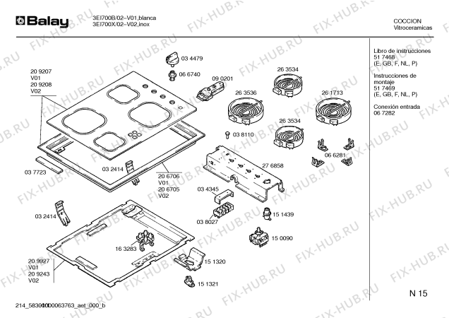 Схема №1 E3530 с изображением Стеклокерамика для электропечи Bosch 00209207