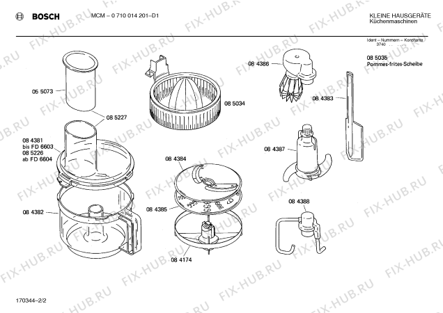Взрыв-схема кухонного комбайна Bosch 0710014201 MCM2002 - Схема узла 02