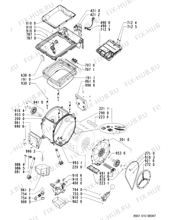 Схема №1 AWT 5109 с изображением Обшивка для стиралки Whirlpool 481245214449