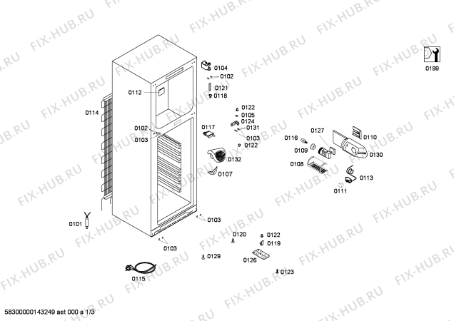 Схема №2 KDV39X03ME с изображением Дверь морозильной камеры для холодильной камеры Bosch 00680999
