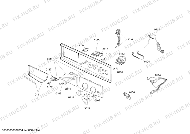 Схема №2 000215K02 с изображением Переключатель для стиралки Bosch 00186368