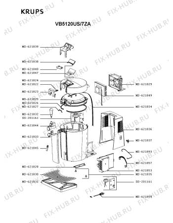 Схема №1 VB5120US/7ZA с изображением Блок управления для дозатора напитков Krups MS-621847
