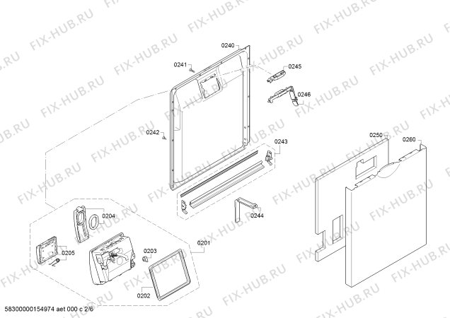 Взрыв-схема посудомоечной машины Bosch SMS50E22FF - Схема узла 02