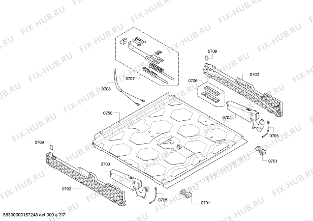 Взрыв-схема плиты (духовки) Neff B86C74N0MC - Схема узла 07