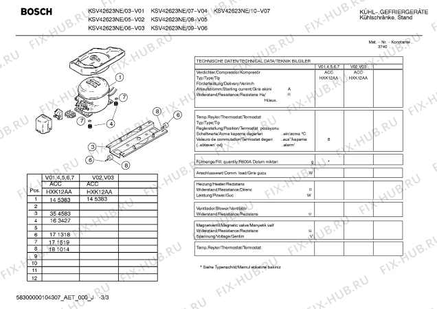Схема №1 KSV42623NE с изображением Инструкция по эксплуатации для холодильника Bosch 00593186