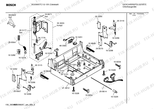 Схема №3 SGI5322TC с изображением Соединительный кабель для посудомоечной машины Bosch 12007656