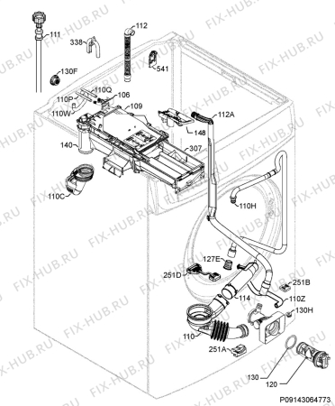 Взрыв-схема стиральной машины Zoppas PKN81470 - Схема узла Hydraulic System 272