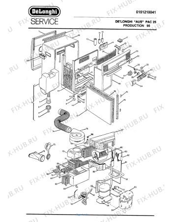Схема №1 PAC 26 PRODUZIONE 97 PRODUCTION с изображением Холдер для сплит-системы DELONGHI 707535