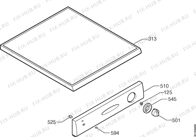 Взрыв-схема посудомоечной машины Faure LVN165W - Схема узла Command panel 037