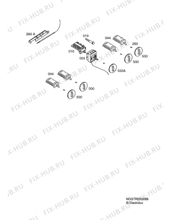 Взрыв-схема плиты (духовки) Voss Electrolux ETM12000HV FS - Схема узла Functional parts