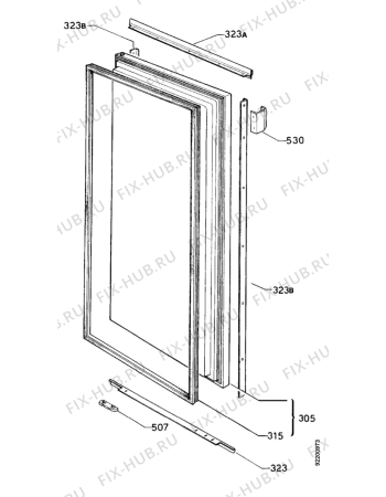 Взрыв-схема холодильника Electrolux EU6222 - Схема узла Door 003