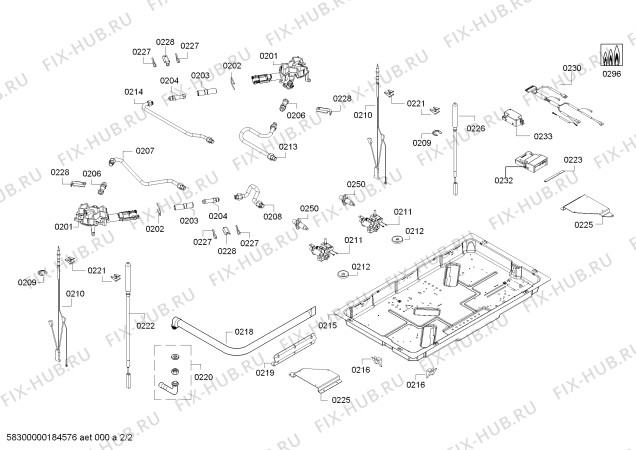 Схема №2 ER76K257MX с изображением Варочная панель для плиты (духовки) Siemens 00713375