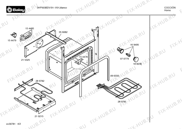 Схема №3 3HP503BDV 3DV503BX с изображением Панель для плиты (духовки) Bosch 00357211