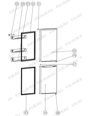 Взрыв-схема холодильника Zanussi ZRB22130WA - Схема узла Door 003