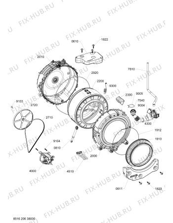 Схема №1 AWSE 7012 с изображением Обшивка для стиралки Whirlpool 482000003626