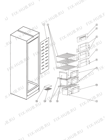 Взрыв-схема холодильника Indesit RMUP167XNFCIHAA (F087182) - Схема узла