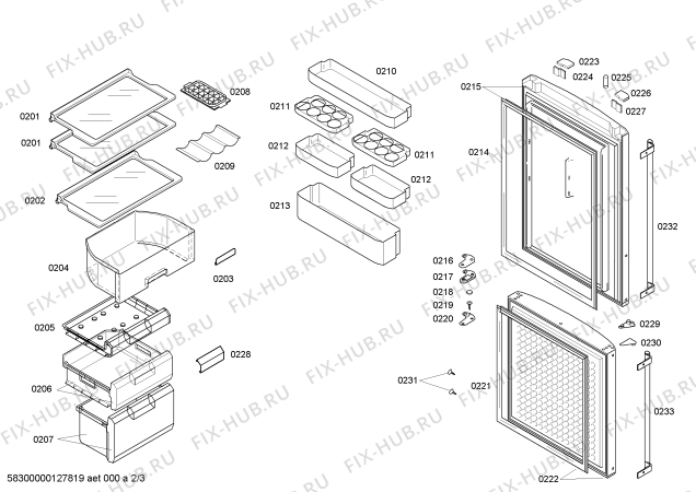 Схема №1 KKV20247TI с изображением Дверь для холодильной камеры Bosch 00245221