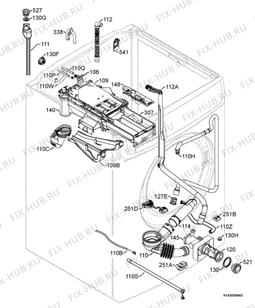 Взрыв-схема стиральной машины Aeg Electrolux L14950A - Схема узла Hydraulic System 272