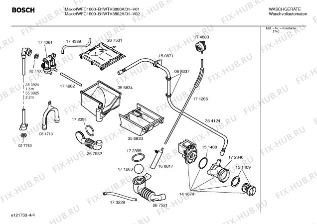 Схема №2 B1WTV3802A Maxx4 WFC1600 с изображением Инструкция по установке и эксплуатации для стиралки Bosch 00525613