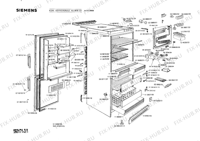 Схема №1 KG360809 с изображением Внутренняя дверь для холодильника Siemens 00200291