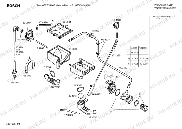 Схема №2 B1WTV3804A Maxx4 WFC166S silver edition с изображением Инструкция по установке и эксплуатации для стиралки Bosch 00526552