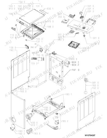 Схема №1 EV 1269 с изображением Декоративная панель для стиралки Whirlpool 481010589950