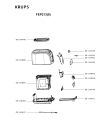 Схема №1 FEP213(0) с изображением Рукоятка для тостера (фритюрницы) Krups SS-184811