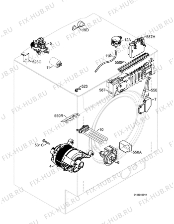 Взрыв-схема стиральной машины Electrolux EWX14450W - Схема узла Electrical equipment 268