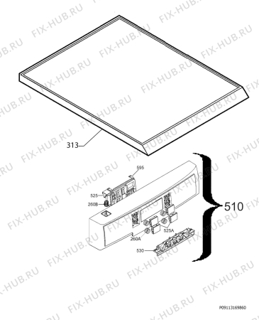 Взрыв-схема посудомоечной машины Electrolux ESF4650ROX - Схема узла Command panel 037