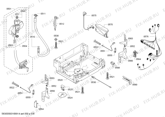 Взрыв-схема посудомоечной машины Bosch SMV53N40EU TP3 - Схема узла 05